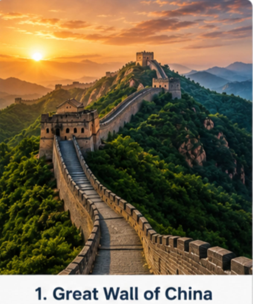 Great wall of china in the mountains